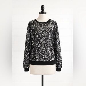 Shiraleah Chicago - Sz. L - Fiesta Sequin Sweater – Silver Sequin Pullover